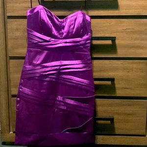 B Darlin Shiny Purple Strapless Dress